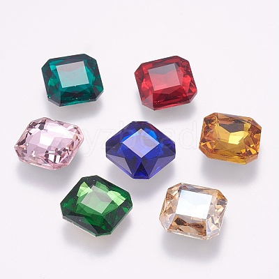 Pointed Back K9 Glass Rhinestone Cabochons RGLA-F048-M-1