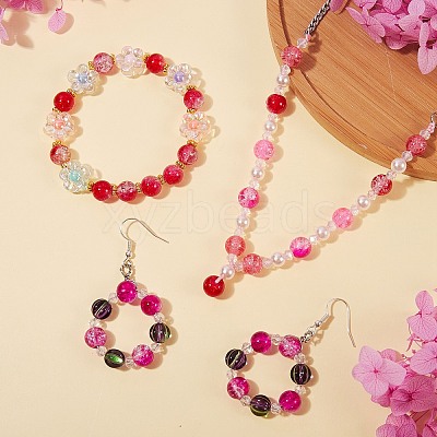 300Pcs 6 Colors Spray Painted Crackle Glass Beads CCG-SZ0001-11A-1