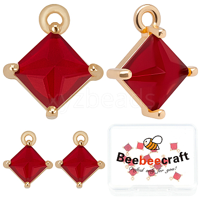 15Pcs Brass Micro Pave Clear Cubic Zirconia Pendants KK-BBC0017-96C-1