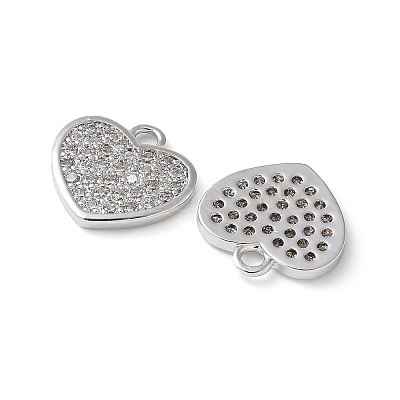 Brass Micro Pave Cubic Zirconia Charms KK-C086-07P-1