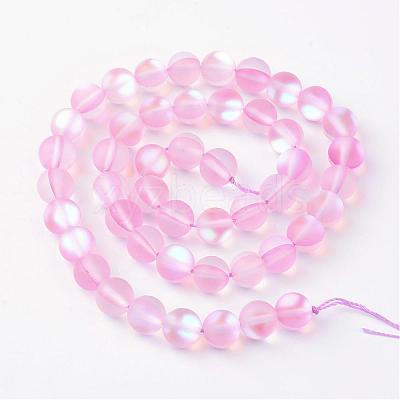 Synthetic Moonstone Beads Strands G-R375-8mm-A12-1