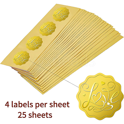 Self Adhesive Gold Foil Embossed Stickers DIY-WH0211-181-1