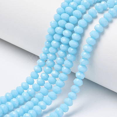 Opaque Solid Color Glass Beads Strands EGLA-A034-P4mm-D08-1