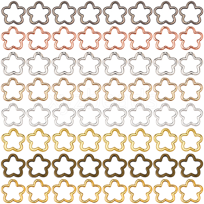 80Pcs 8 Styles Zinc Alloy Bead Frame FIND-SP0020-75-1