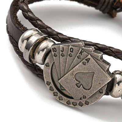 PU Imitation Leather Cord Triple Layer Multi-strand Bracelets BJEW-P329-03B-AS-1