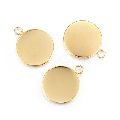 Rack Plating 304 Stainless Steel Pendant Cabochon Settings X-STAS-F191-14G-G-1