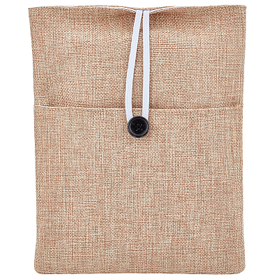Cotton & Linen Book Sleeve with Button & Front Pocket ABAG-WH20005-14B-03-1