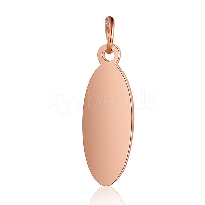 Ion Plating(IP) 304 Stainless Steel Stamping Blank Tag Pendants LS-STAS-I311-20B-RG-1