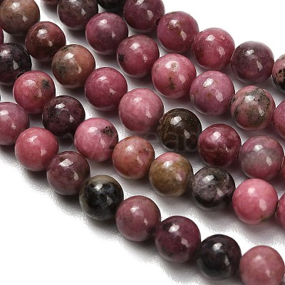 Natural Rhodonite Beads Strands G-F820-K08-6mm-1