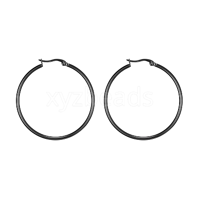 304 Stainless Steel Big Hoop Earrings EJEW-F105-06B-1