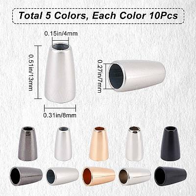 50Pcs 5 Colors Alloy Cord Ends FIND-GF0003-60-1