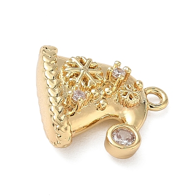 Brass Micro Pave Cubic Zirconia Charms LS-KK-H521-02B-G-1