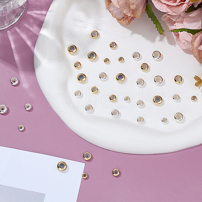 64Pcs 8 Styles Brass Beads KK-BBC0017-88-1