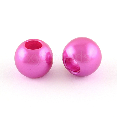 ABS Plastic Imitation Pearl European Beads MACR-R530-12mm-A10-1