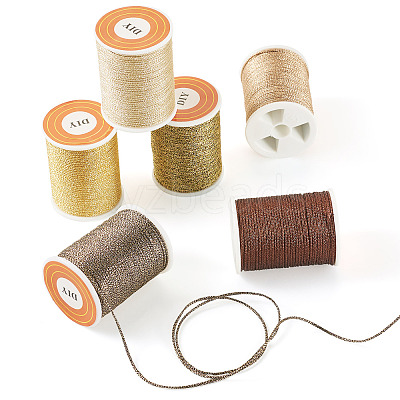 6Rolls 6 Colors Polyester Metallic Thread OCOR-TA0002-82B-1