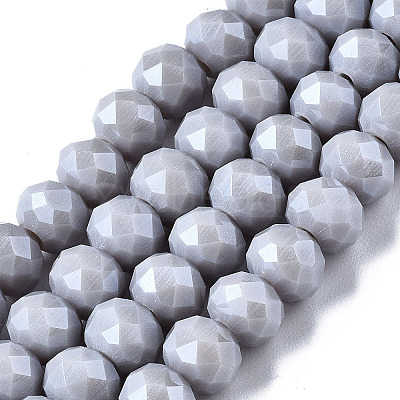 Electroplate Glass Beads Strands X-EGLA-A034-P6mm-A16-1