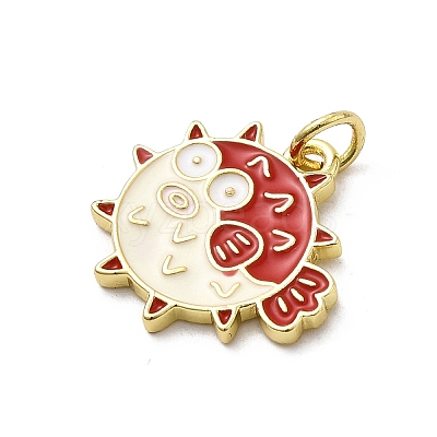 Brass Enamel Pendants KK-P338-07B-G01-1