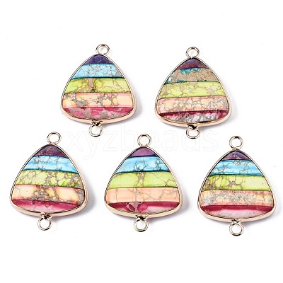 Rainbow Color Natural Imperial Jasper Link Connectors G-S359-332-1