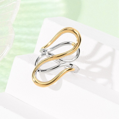 304 Stainless Steel Open Cuff Rings for Women RJEW-K321-01I-1