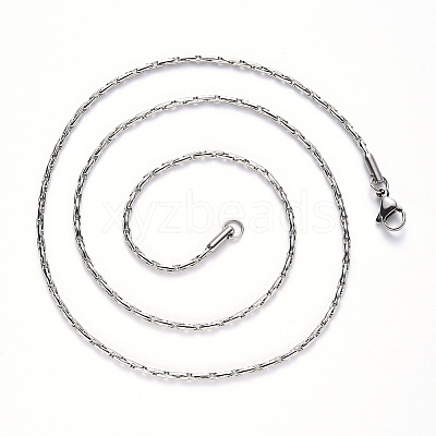 Non-Tarnish 304 Stainless Steel Boston Link Chain Necklace NJEW-S420-005A-P-1