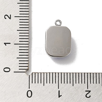 High Polished 304 Stainless Steel Glass Pendants STAS-L022-062P-05-1