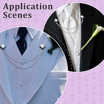 3Pcs Square Alloy Tie Clips AJEW-ME0002-89-1