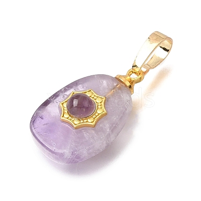 Natural Amethyst Pendants G-T151-03A-1