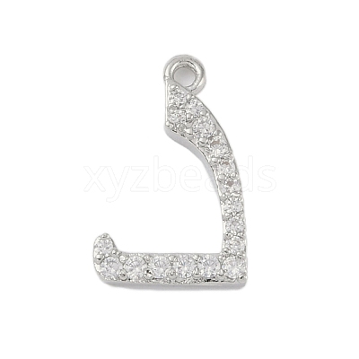 Rack Plating Brass Micro Pave Clear Cubic Zirconia Pendants KK-A224-03K-P-1