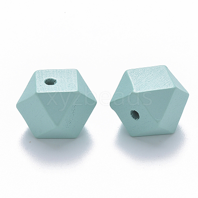 Painted Natural Wood Beads X-WOOD-Q040-020B-A01-1