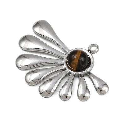 Natural Tiger Eye Pendants STAS-G363-07P-1