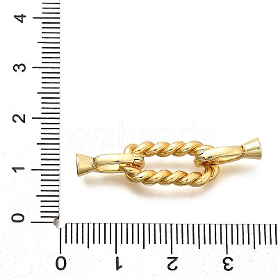Rectangle Rack Plating Brass Fold Over Clasps KK-S508-24G-1