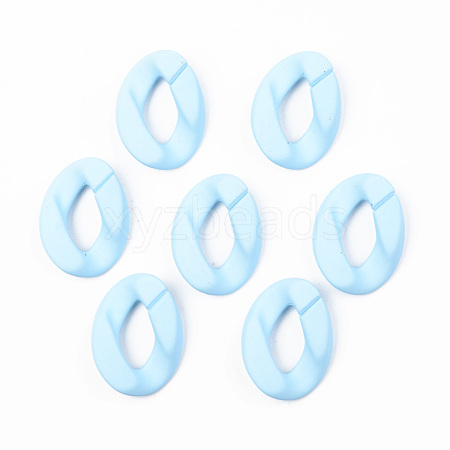 Opaque Spray Painted Acrylic Linking Rings OACR-T024-01-I02-1