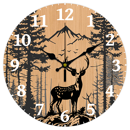 MDF Printed Wall Clock HJEW-WH0058-009-1