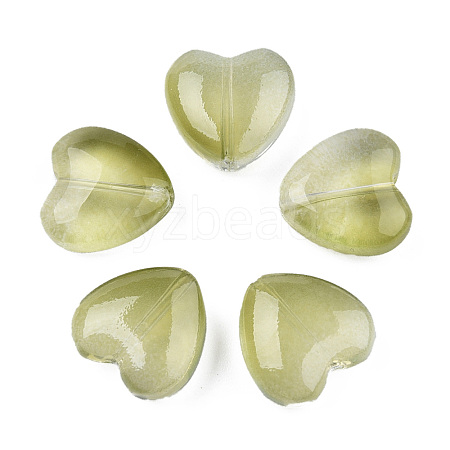 Transparent Spray Painted Glass Beads GLAA-N035-030-C04-1