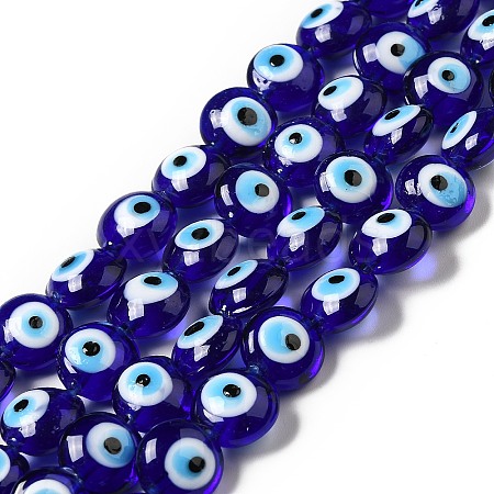 Handmade Evil Eye Lampwork Beads Strands LAMP-E030-03C-1