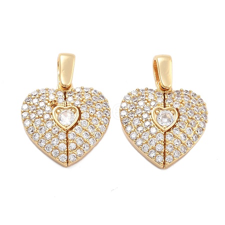 Brass Micro Pave Cubic Zirconia Pendants KK-B125-33G-1