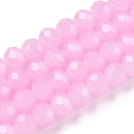 Baking Paint Imitation Jade Glass Bead Strands LS-DGLA-A034-J8MM-A44-1