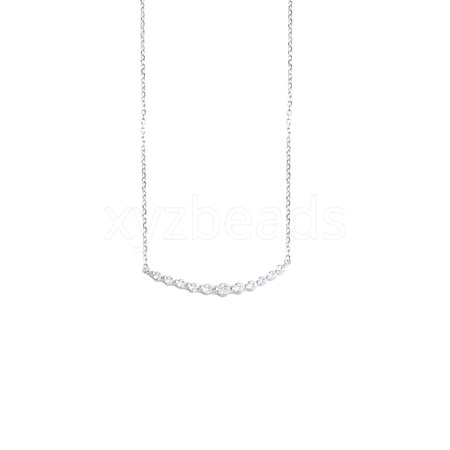 Curved Bar 925 Sterling Silver Micro Pave Cubic Zirconia Pendant Necklace for Girl Women NJEW-BB44367-A-1