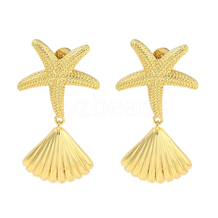 Rack Plating Brass Stud Earrings EJEW-N055-04G-RS-1