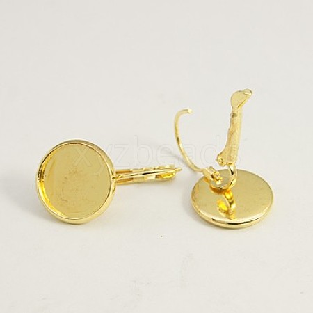 Brass Leverback Earring Findings KK-C1244-NRG-1