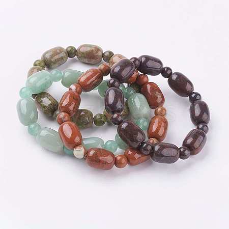 Natural Mixed Stone Beads Stretch Bracelets BJEW-K164-D-1