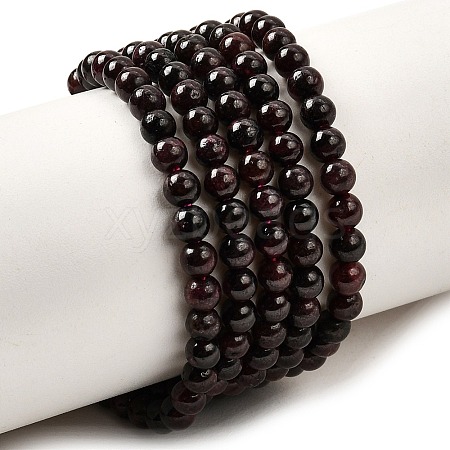 Natural Garnet Gemstone Bead Strands G-R263-4mm-1