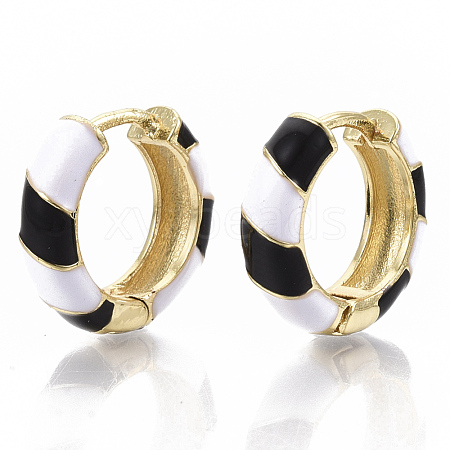 Brass Huggie Hoop Earrings EJEW-S209-04A-1