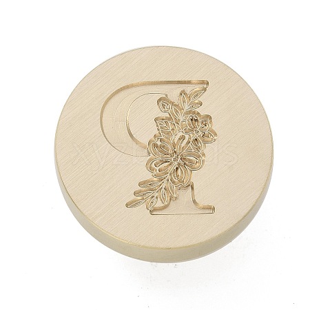 Golden Plated Round Shaped Wax Seal Brass Stamp Head STAM-S001-01G-16-1