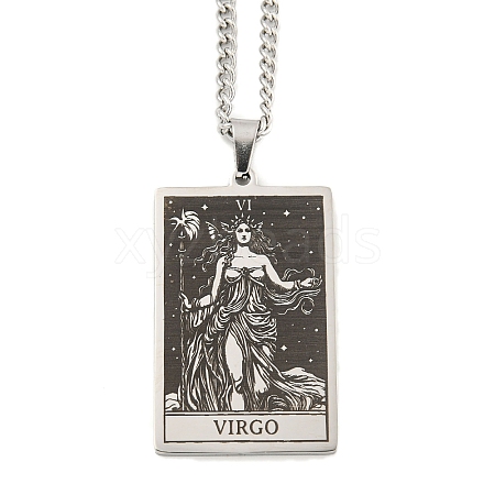 Non-Tarnish 304 Stainless Steel Tarot Pendant Necklaces NJEW-A026-01P-06-1