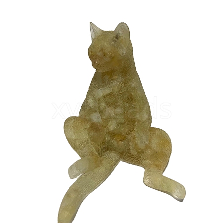 Orgonite Cat Natural Yellow Quartz  Resin Ornaments for office Home Desk Decorations PW-WG26C51-11-1