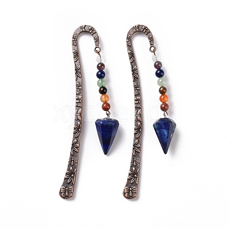 Natural Lapis Lazuli Bookmark AJEW-C025-01E-1