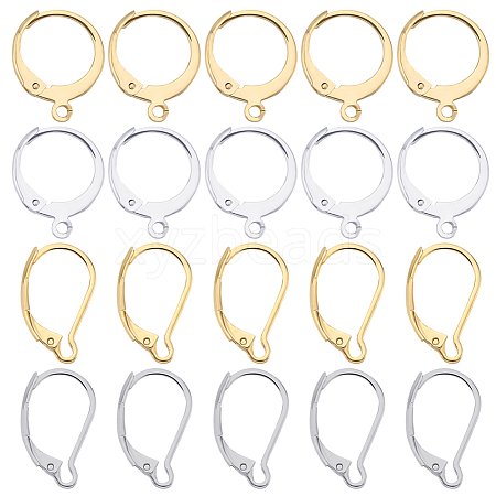 SUNNYCLUE 80Pcs 4 Style 304 Stainless Steel Leverback Earring Findings STAS-SC0005-85-1