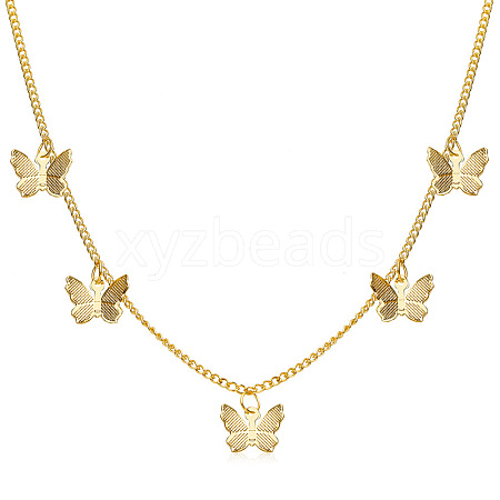 1pc Alloy Butterfly Pendant Necklaces for Women WG64711-04-1