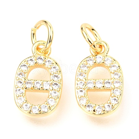 Brass Micro Pave Cubic Zirconia Charms ZIRC-O037-12G-1